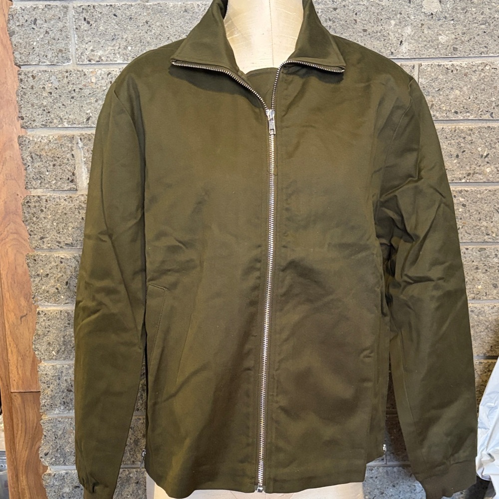 Womens Hoodlamb Olive Green Jacket with Side Zip Size L